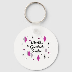 World’s Best Auntie Midcentury Keychain