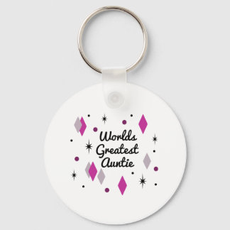 World’s Best Auntie Midcentury Keychain