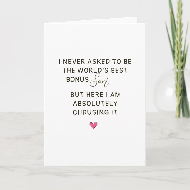 World’s Best Bonus Son Quote Card (Front)