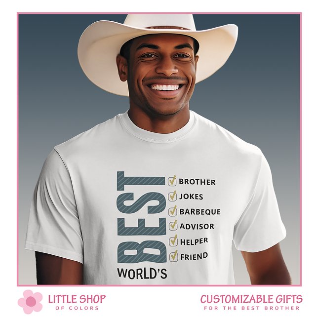 World’s Best Brother Personalized Checklist T-Shirt (Creator Uploaded)