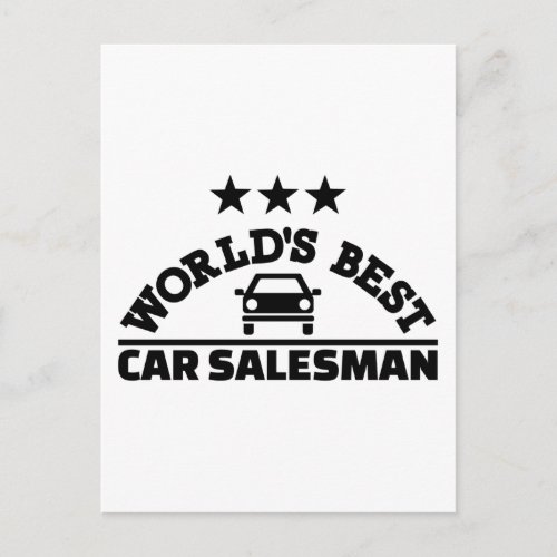 Worlds best car salesman postcard
