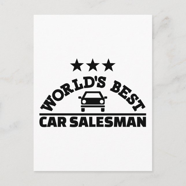 World’s best car salesman postcard (Front)