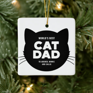 World’s Best Cat Dad Ceramic Ornament