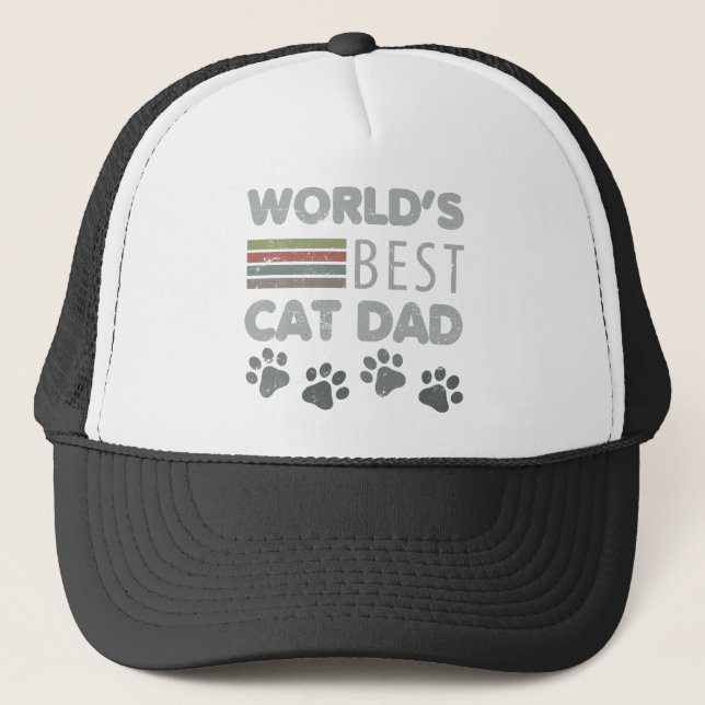 World’s Best Cat Dad Trucker Hat (Front)