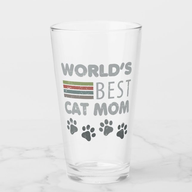 World’s Best Cat Mom Glass (Front)