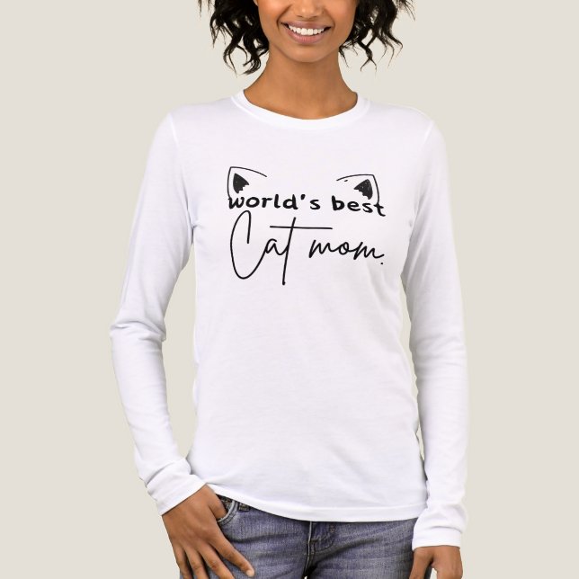 World’s Best Cat Mom Tri-Blend Long Sleeve Shirt – (Front)