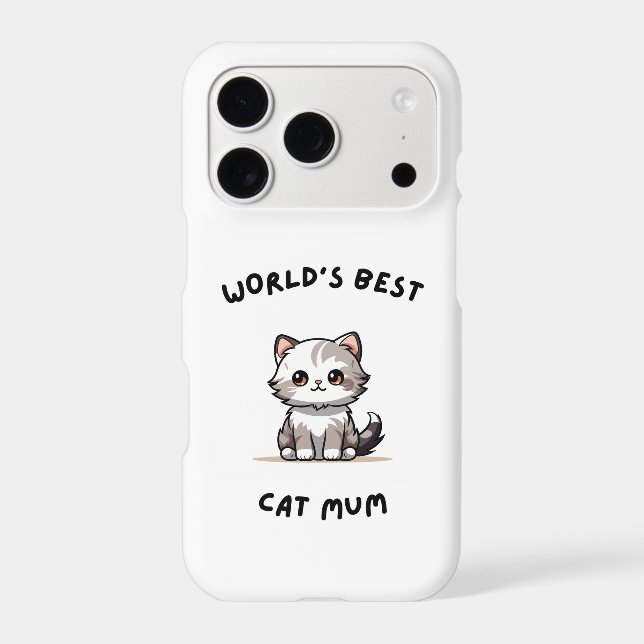 World’s Best Cat Mum Cute Design iPhone Case (Back)
