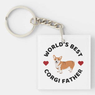 World’s Best Corgi Father Hat Proud Dog Dad Gift Keychain