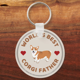 World’s Best Corgi Father Proud Dog Dad Gift Keychain