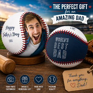 World’s Best Dad Personalized Photo Baseball
