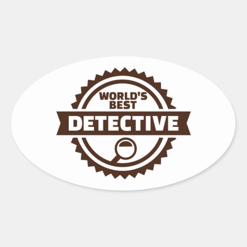 Worlds best detective oval sticker