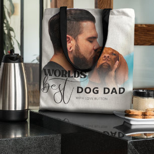 World’s Best Dog Dad Custom Photo Personalized Tote Bag