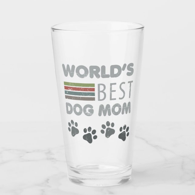 World’s Best Dog Mom Glass (Front)