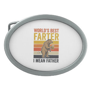 World’s Best Farter Funny Father Bear Belt Buckle