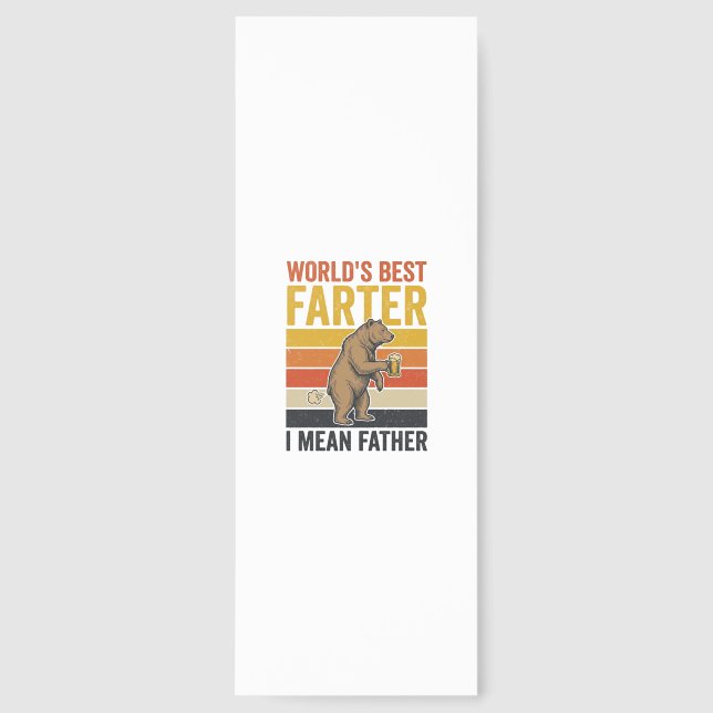 World’s Best Farter Funny Father Bear Bookmarks (Front)
