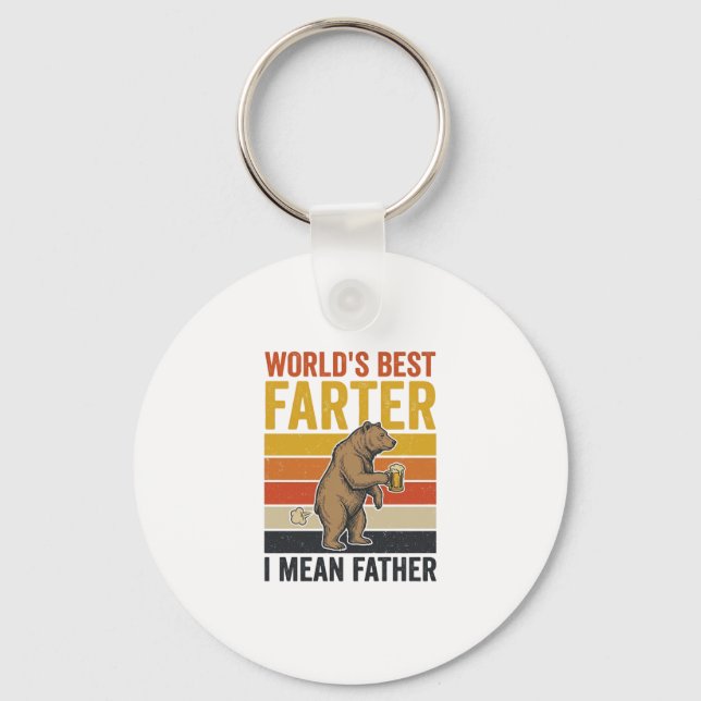 World’s Best Farter Funny Father Bear Keychain (Front)