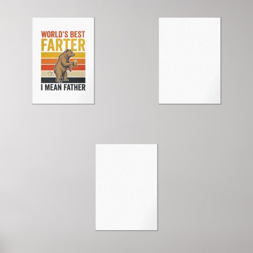 World’s Best Farter Funny Father Bear Wall Art Sets