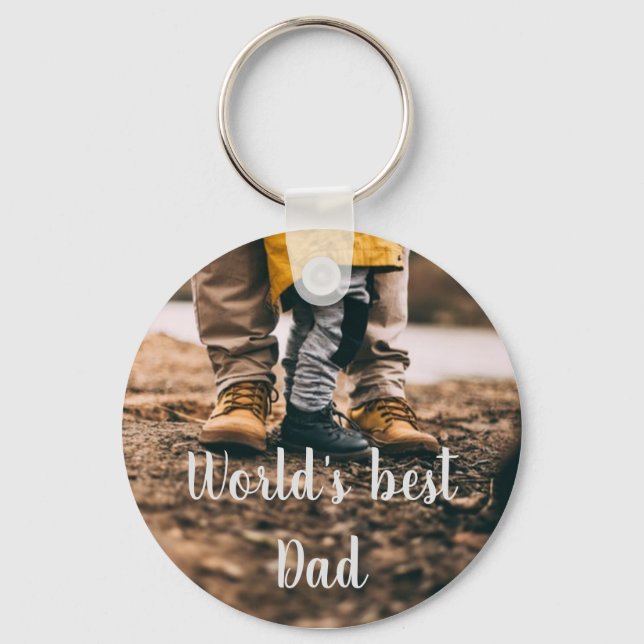 World 's Best Father Father's Day Birthday Gift Keychain (Front)