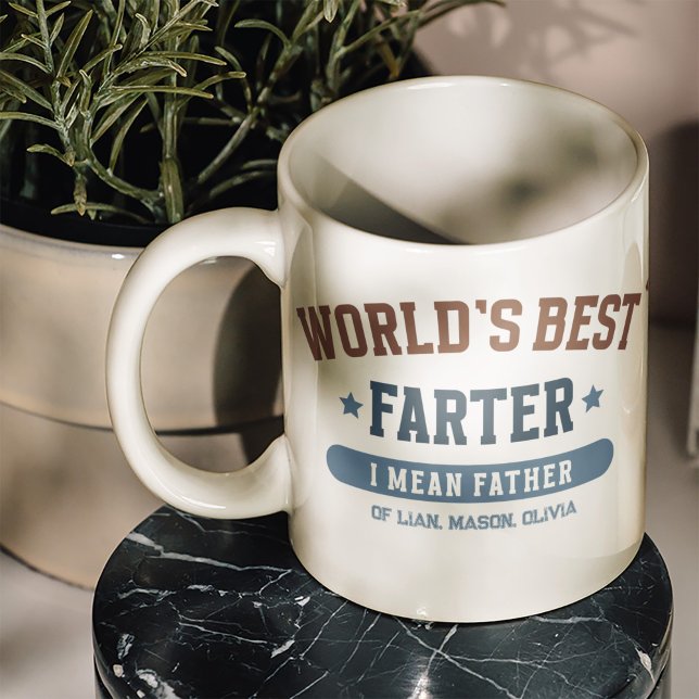 World’s Best Father Funny Personalized Coffee Mug (This coffee mug design is the perfect blend of dad humor and heartfelt sentiment.)