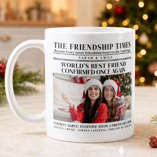 World’s Best Friend Christmas Photo Newspaper Coffee Mug