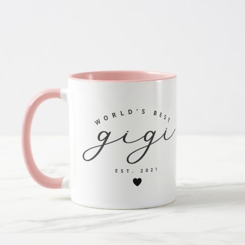 Worlds Best Gigi Cute Calligraphy Coffee Mug