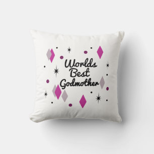 World’s Best Godmother Midcentury Throw Pillow