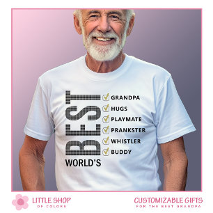 World’s Best Grandfather Checklist T-Shirt