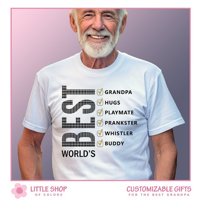 World’s Best Grandfather Checklist T-Shirt (Creator Uploaded)