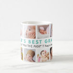 World’s Best Grandma Grandkids 12 Photo Collage  Coffee Mug<br><div class="desc">Brighten Grandma’s mornings with this modern World’s Best Grandma photo collage mug, featuring fresh teal typography and space for 12 cherished photos. Whether it’s silly snapshots or sweet smiles from the grandkids, every sip becomes a moment to remember. The vibrant teal lettering adds a cheerful, contemporary touch to this personalized...</div>