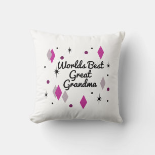 World’s Best Great Grandma Midcentury Throw Pillow