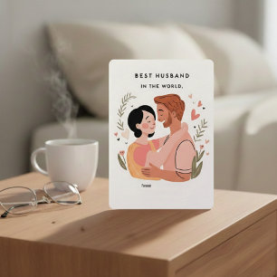 World’s Best Husband In The World Illustrated Card