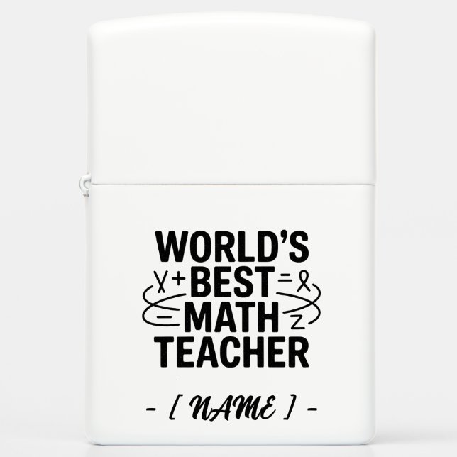 World’s Best Math Teacher Zippo Lighter (Front)