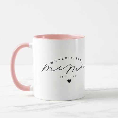 Worlds Best Mimi Cute Calligraphy Coffee Mug