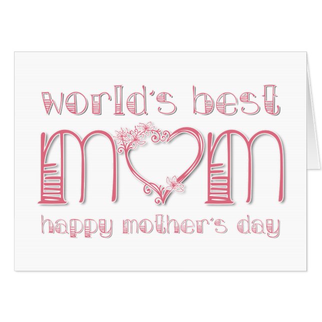 World’s Best Mom Big Greeting Card (Front Horizontal)