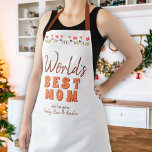 World`s Best Mom Flowers Floral Mother`s Day Apron<br><div class="desc">Cute Floral World`s Best Mom Flowers Floral Mother`s Day Apron. Hand-drawn flowers in beautiful spring colors.. Create your own personal gift for a mother for Mother`s Day,  a birthday or Christmas and add your names. You can change mom to mommy,  mama, ... </div>