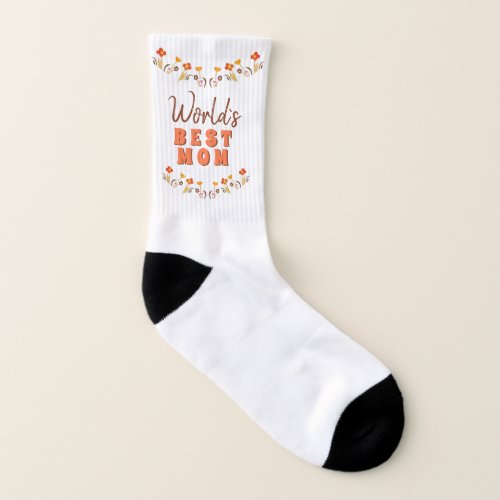 Worlds Best Mom Flowers Floral Mothers Day Socks
