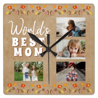 World`s Best Mom Flowers Floral Rustic Photo
