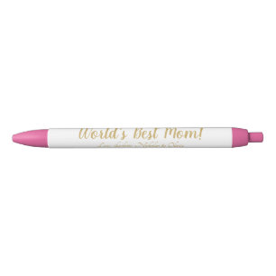 World’s Best Mom gold custom script cute Pen