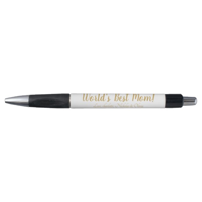 World’s Best Mom gold custom script cute Pen (Front)