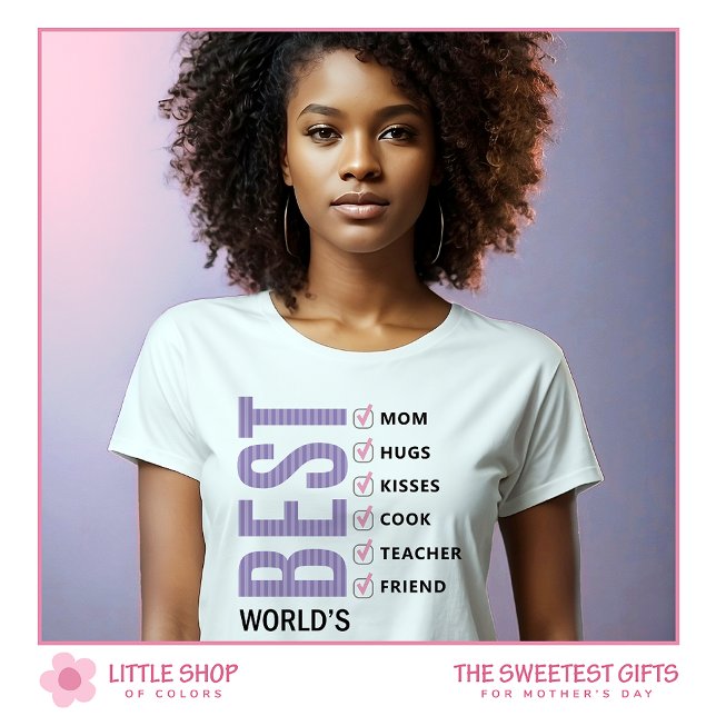   World’s Best Mom Personalized Checklist T-Shirt (Creator Uploaded)
