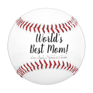 World’s Best Mom personalized custom script cute Baseball