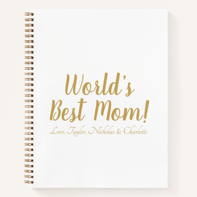 World’s Best Mom personalized custom script cute  Notebook (Front)