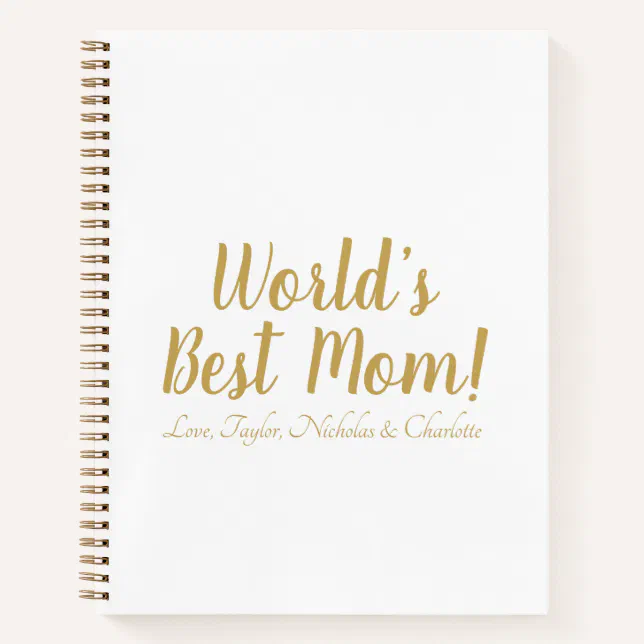 Mom Notebook Design World’s Best Mom personalized custom script cute Notebook | Zazzle