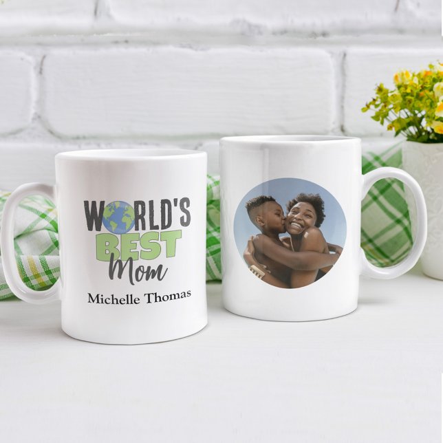 World’s Best Mom Personalized Photo Coffee Mug (World's Best Mom Custom photo mug)