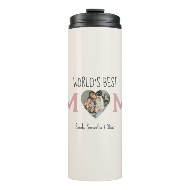 World’s Best Mom – Photo Collage Gift |  Thermal Tumbler (Front)