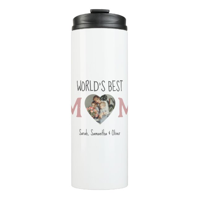World’s Best Mom – Photo Collage Gift |  Thermal Tumbler (Front)