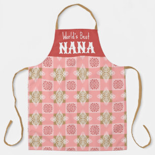 World’s Best NANA apron red Symmetric hearts