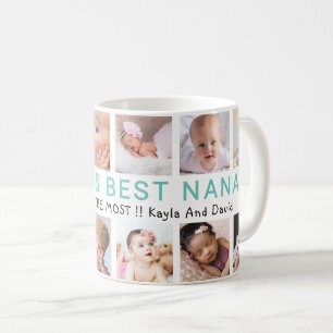 World’s Best Nana Grandkids 12 Photo Collage Coffee Mug