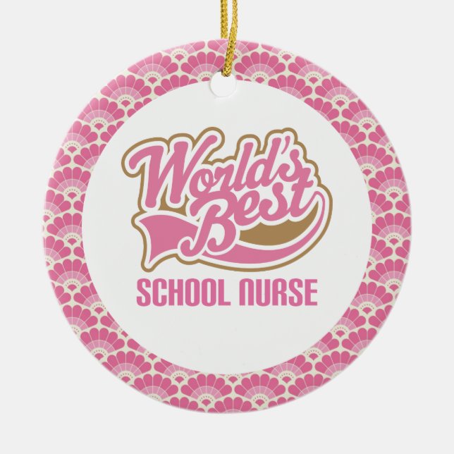 World’s Best School Nurse Gift Ornament (Front)
