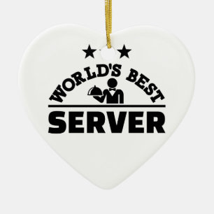 World’s best server ceramic ornament